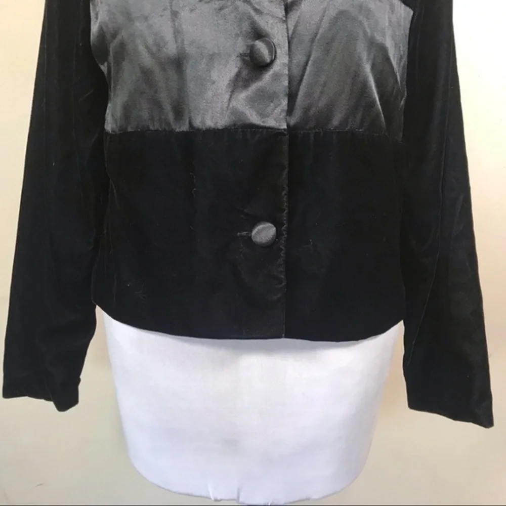 Vintage Petra Black Velvet Crop Jacket